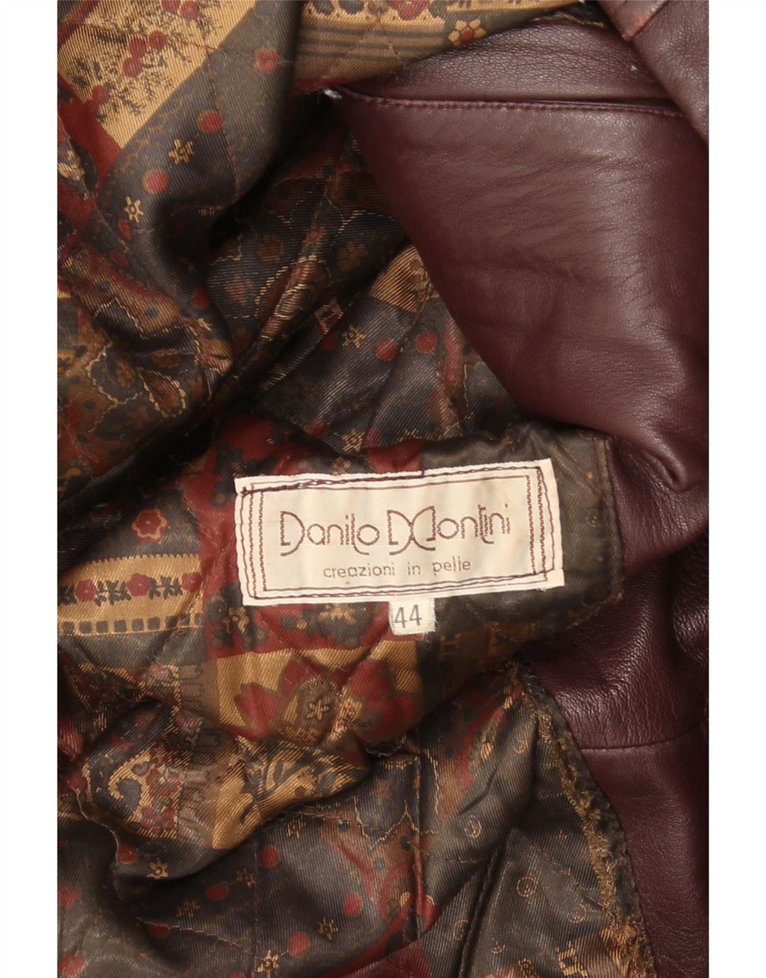 Vintage Damen Loose Fit Ledermantel IT 44 Mittleres Burgunderleder