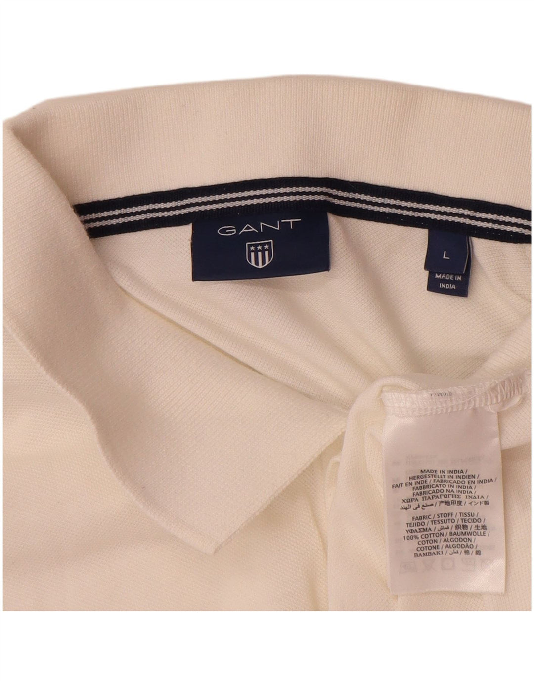 Gant Herren-Poloshirt, groß, aus weißer Baumwolle