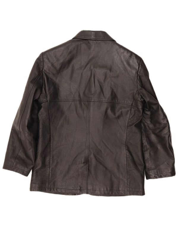 GB.PEDRINI Damen Lederjacke IT 44 Mittelschwarzes Leder