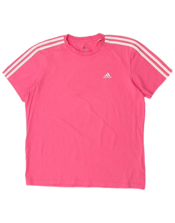 Adidas Damen T-Shirt Top UK 12/14 Mittelrosa Baumwolle