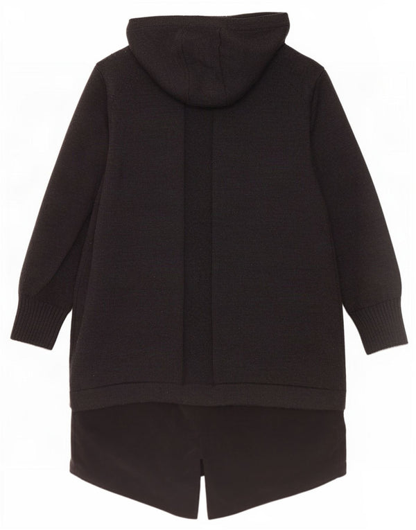 Diesel Womens Longline Hooded Oversized Cardigan Sweater UK 10 Small Grau