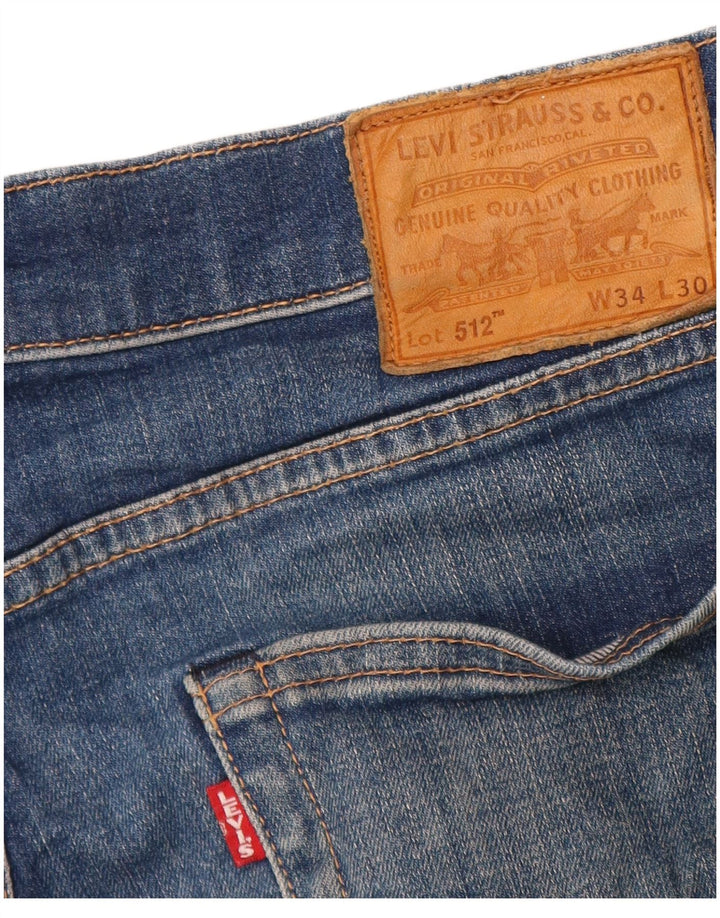 LEVI'S Herren 512 Slim Tapered Jeans W34 L28 Blaue Baumwolle