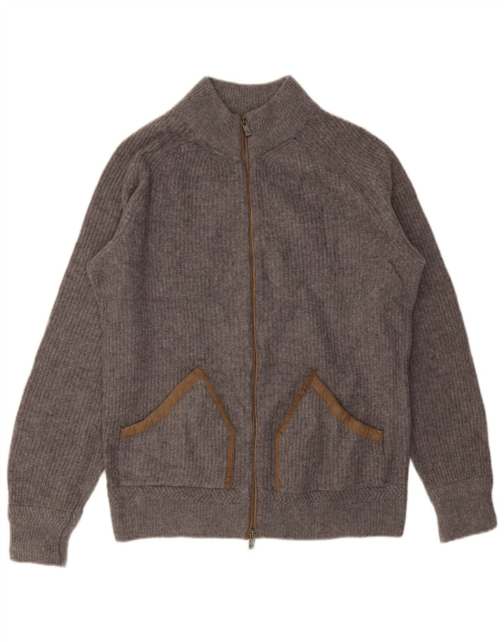 MASSIMO DUTTI Herren-Strickjacke, große graue Wolle