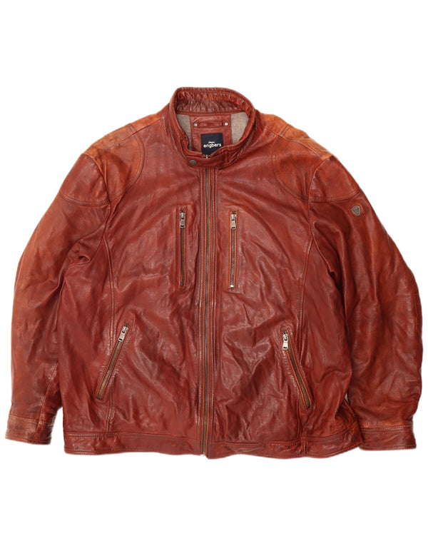 ENGBERS Herren Lederjacke UK 46 3XL Burgund