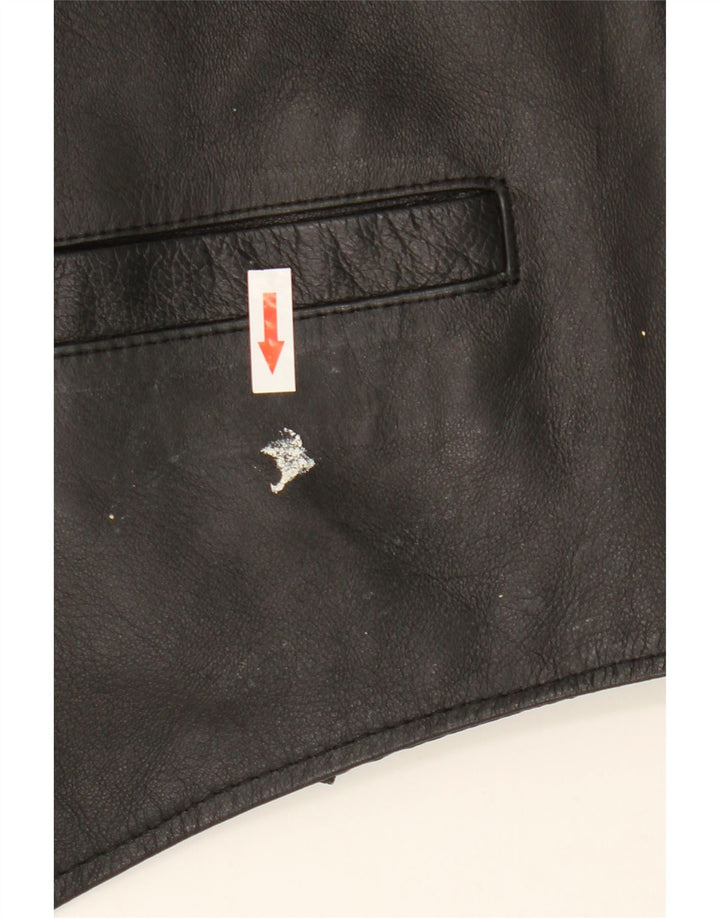 Vintage Herren Lederweste Medium Schwarz