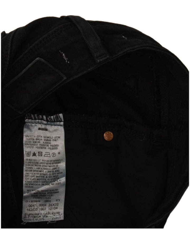 Levi's Damen 471 Slim Jeans W26 L28 Schwarze Baumwolle