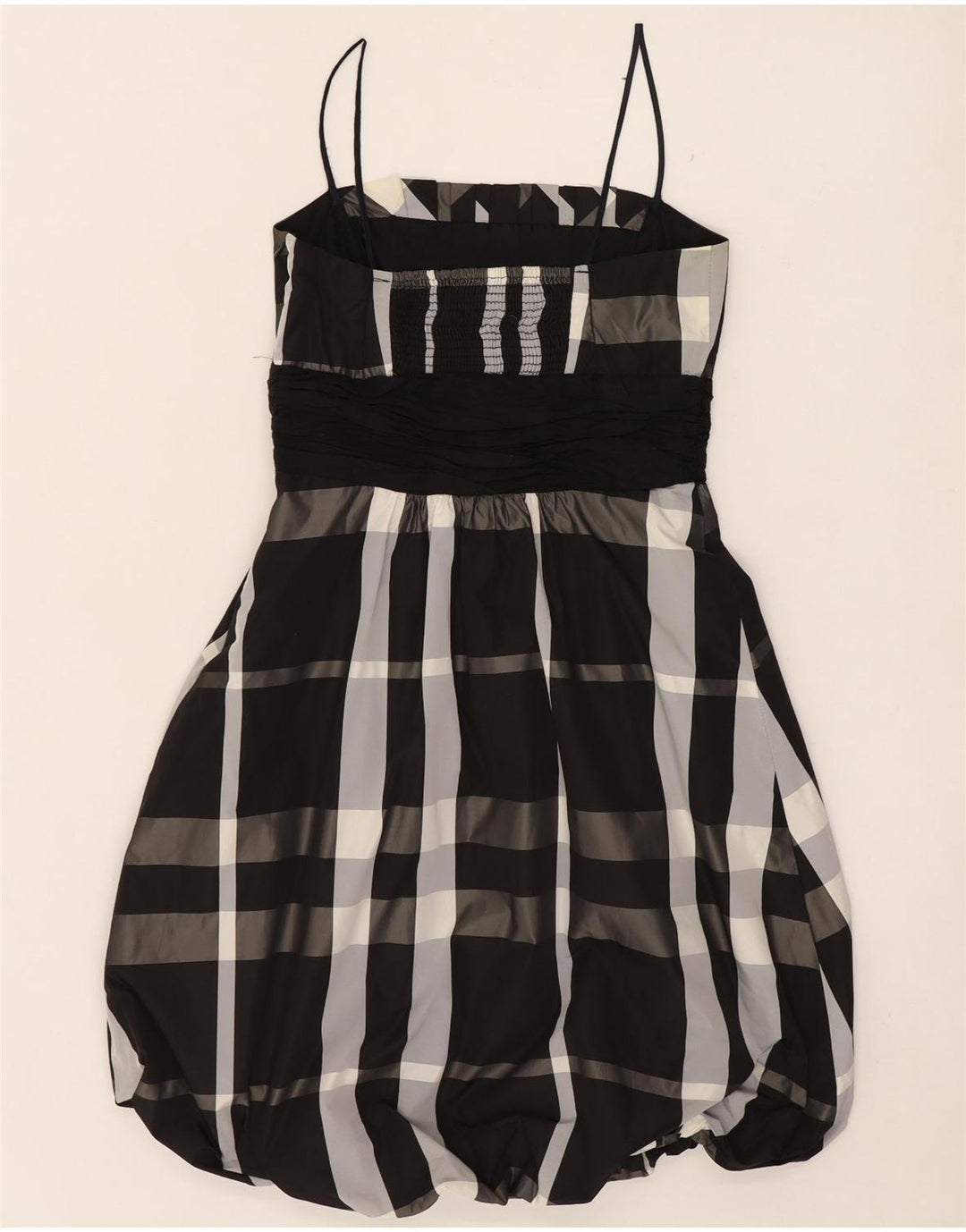 Ärmelloses Bubble-Kleid für Damen von Zara, Größe S, Schwarz, Kariert, Polyester