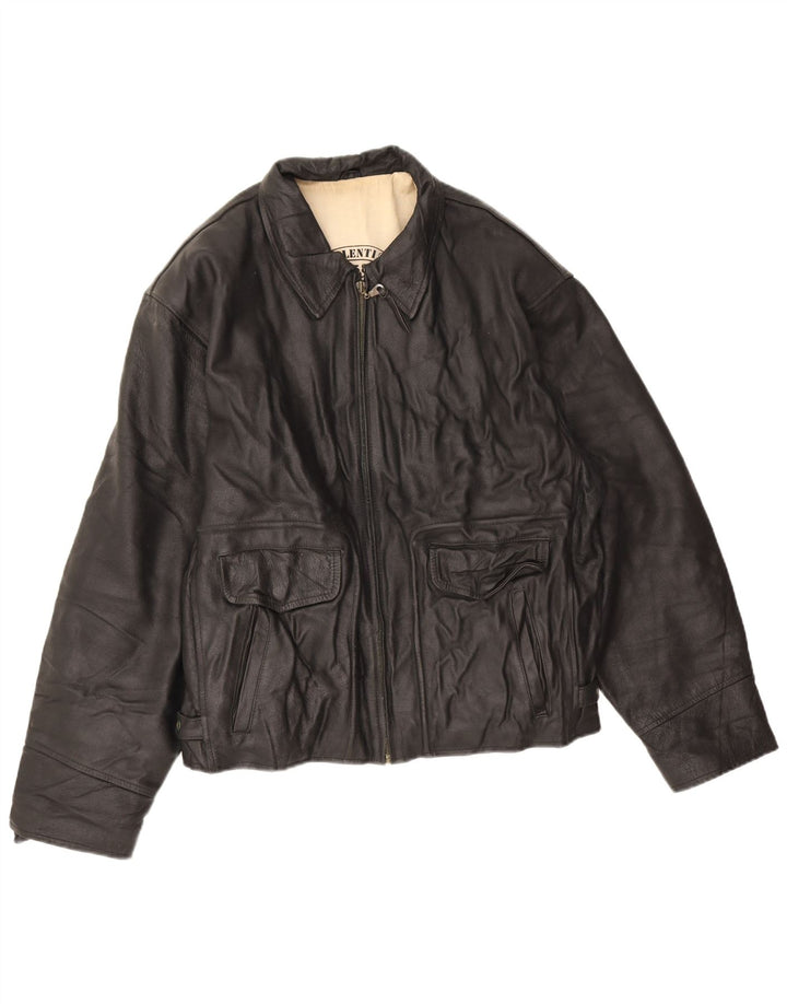 Giorgio Valenti Herren Lederjacke UK 40 Großes schwarzes Leder