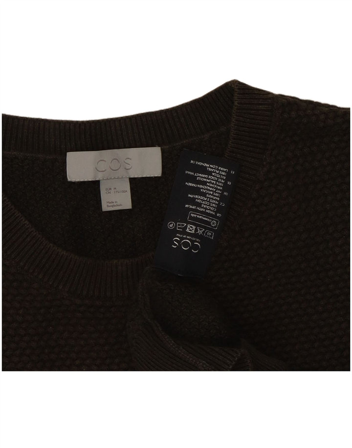 Cos Herren-Pullover mit Rundhalsausschnitt, mittlere Khaki-Baumwolle