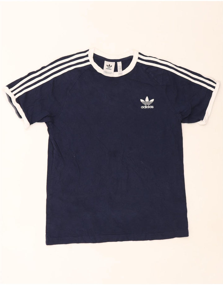 Adidas Herren T-Shirt Top Large Marineblau Baumwolle