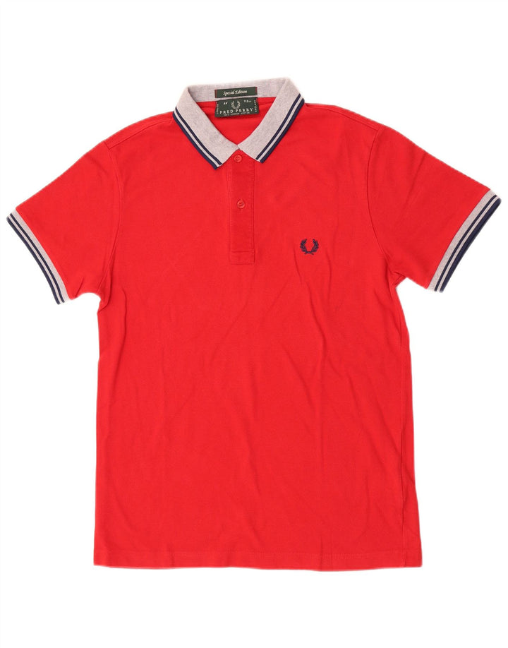 Fred Perry Herren Rugby-Poloshirt aus mittelroter Baumwolle