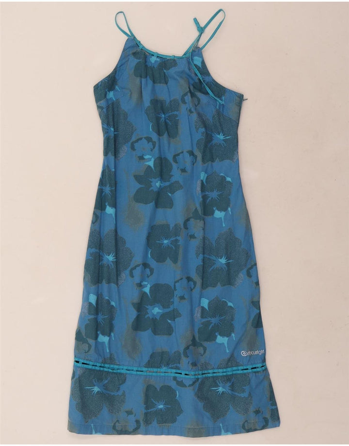 Rip Curl Damen Neckholder-Kleid, EU 38, mittelblaue Blumen-Baumwolle