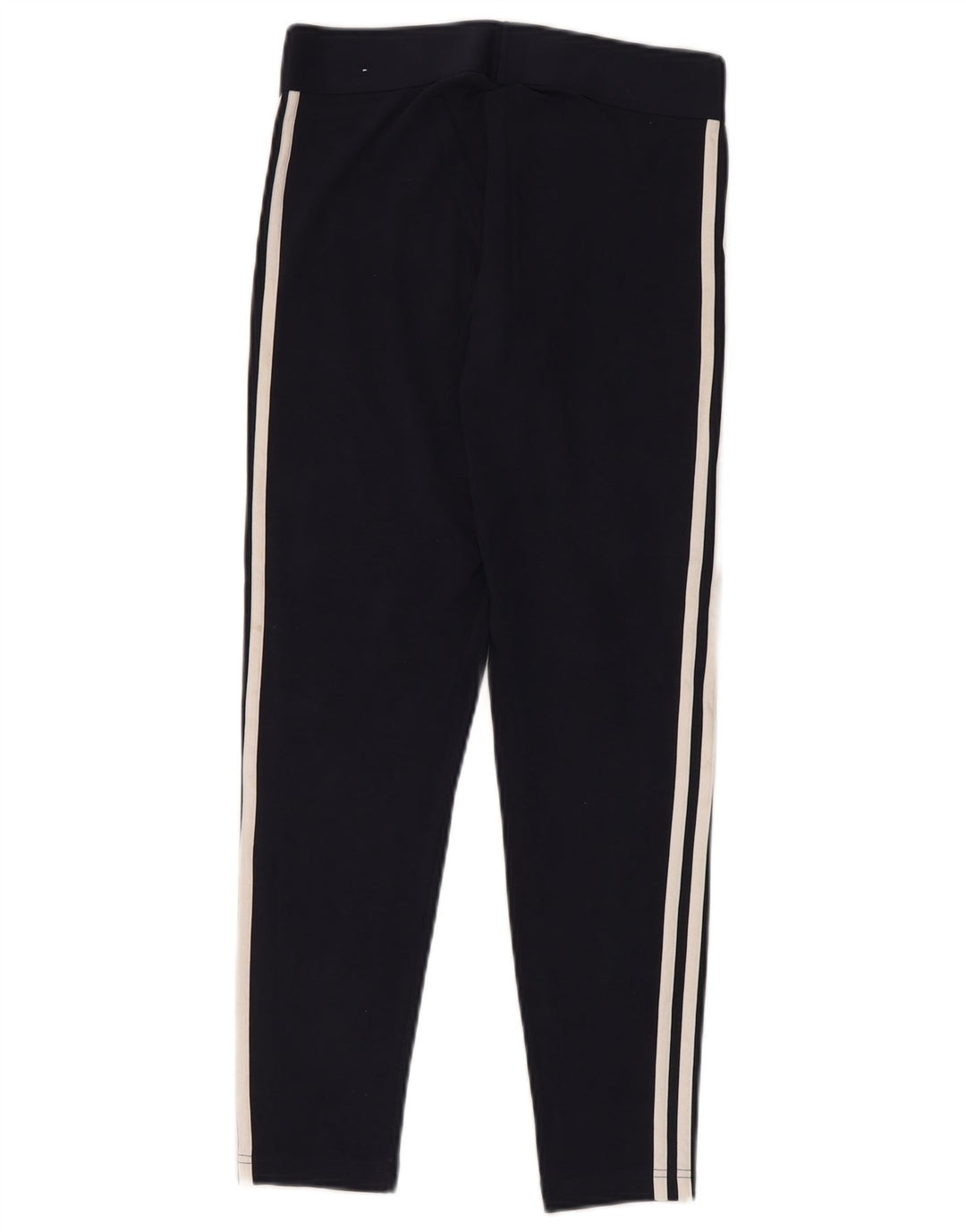 ADIDAS Womens Leggings UK 12/14 Medium  Navy Blue Cotton