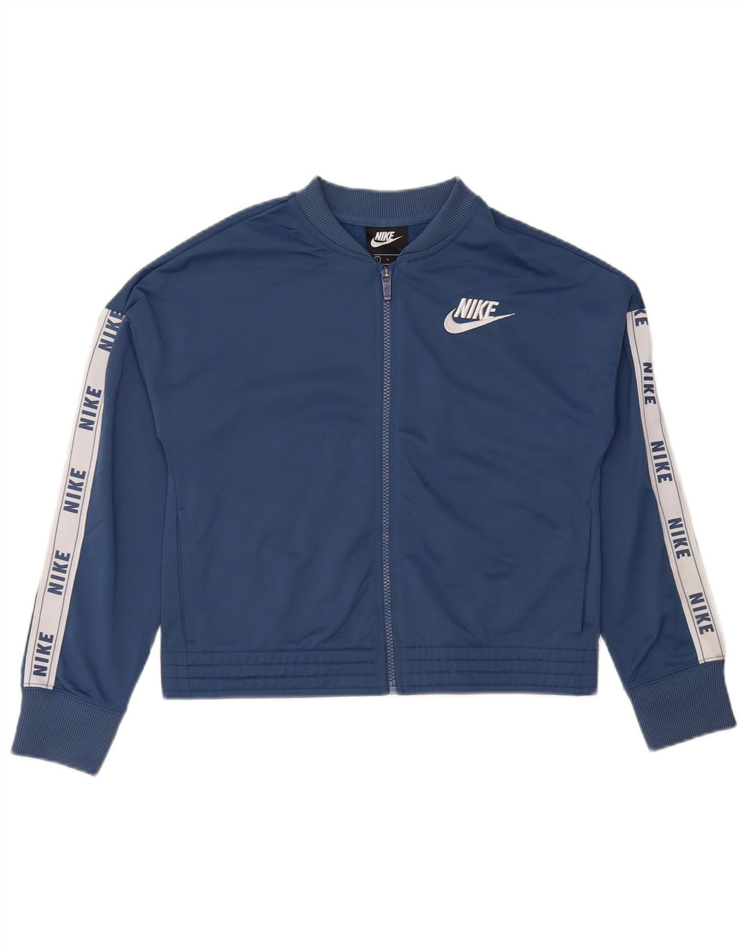 Nike Jungen-Trainingsanzugoberteil mit Grafik, 12–13 Jahre, Größe L, Blau, Farbblock