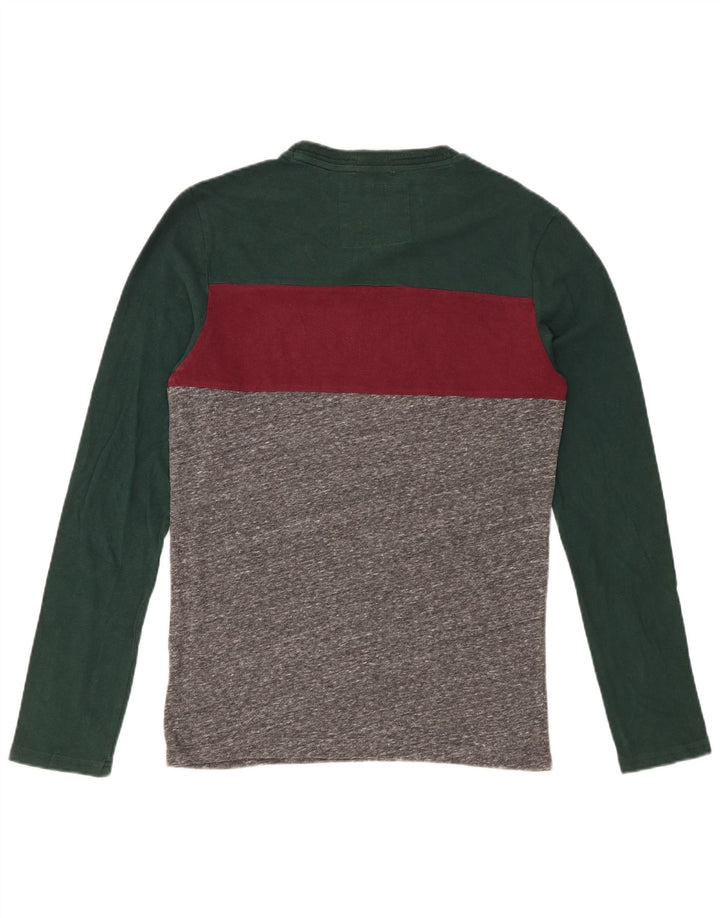 SUPERDRY Herren Grafik-Top mit langen Ärmeln, klein, mehrfarbig, Farbblock