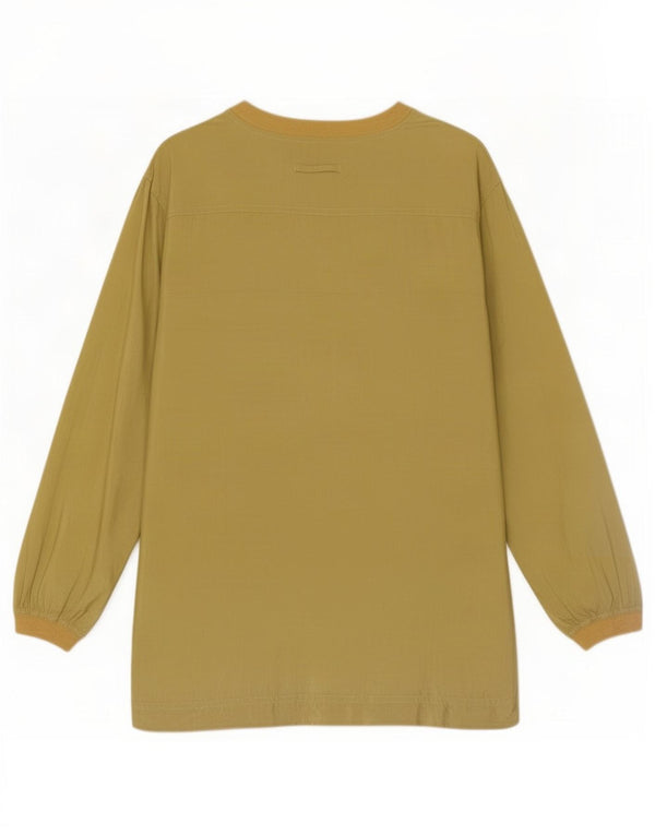 Vintage Damen Langarm Tunika Top UK 16 Large Gelb