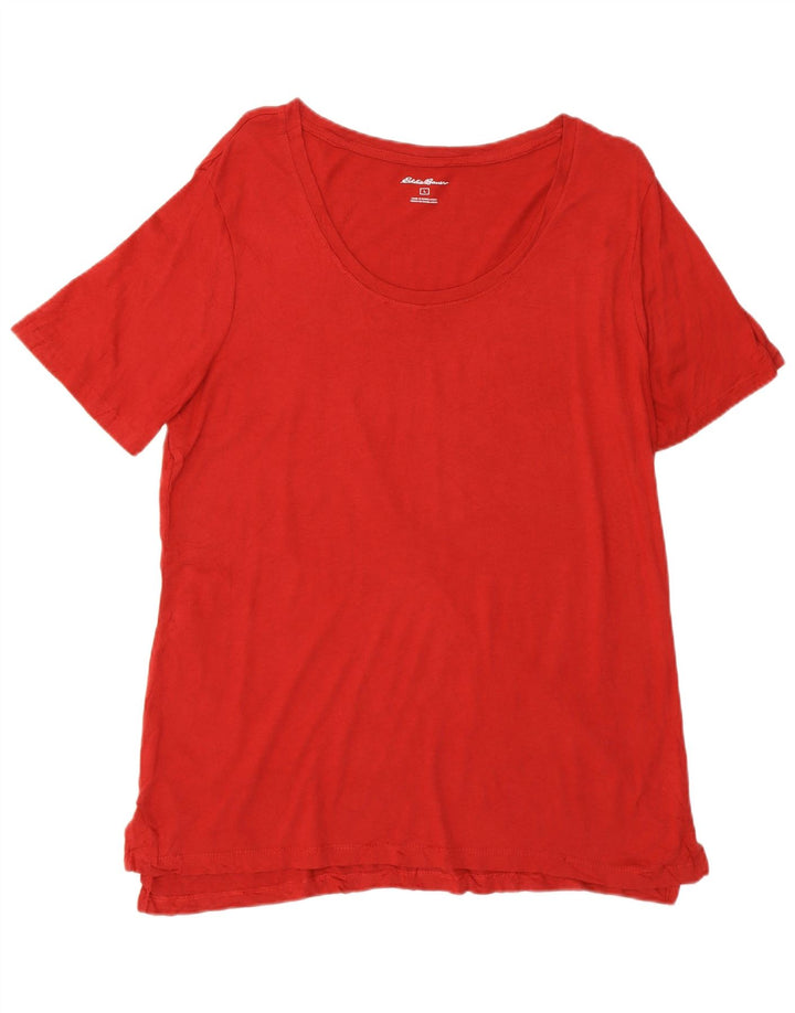 EDDIE BAUER Damen T-Shirt Top UK 16 Large Rot