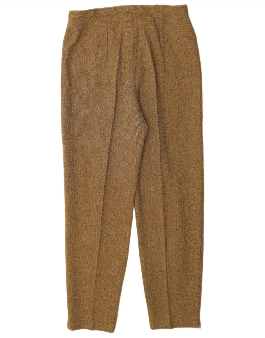 VINTAGE Damen-Freizeithose mit hoher Taille, konisch zulaufend, W28, L29, Beige, Nadelstreifen