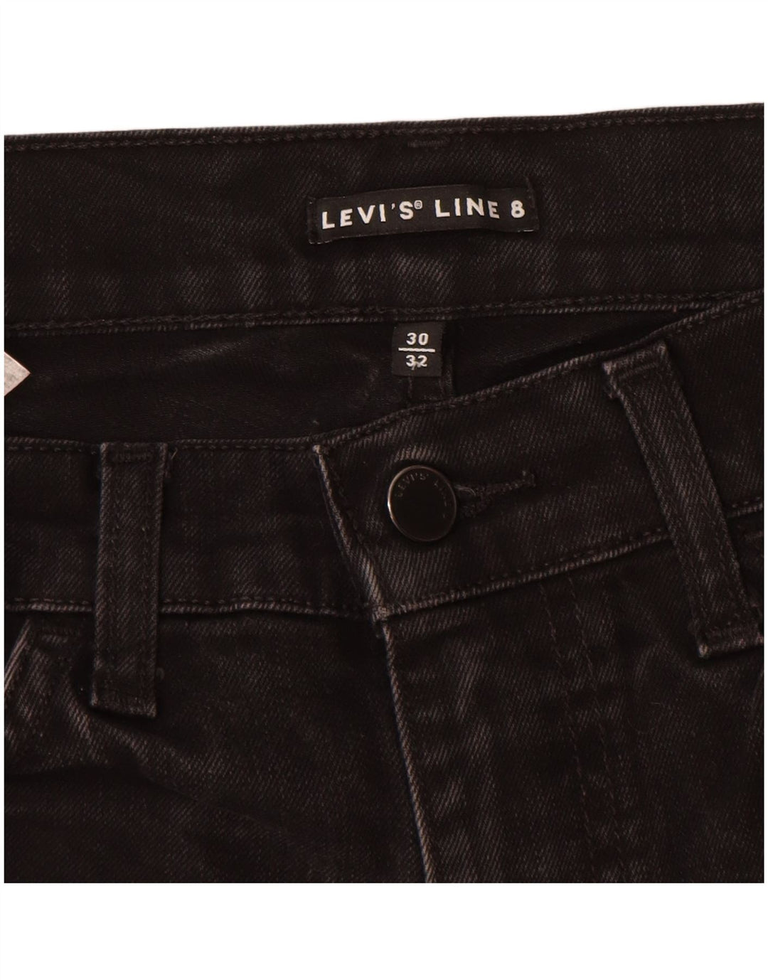 Levi's Damen Line 8 Slim Jeans W30 L32 Schwarze Baumwolle