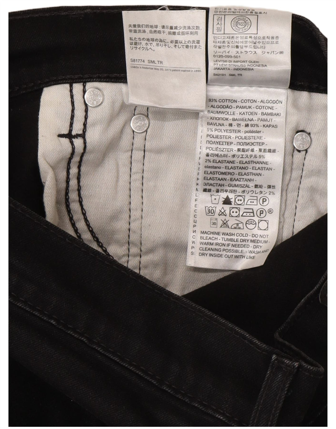 Levi's Herren 512 Slim Tapered Jeans W33 L32 Graue Baumwolle