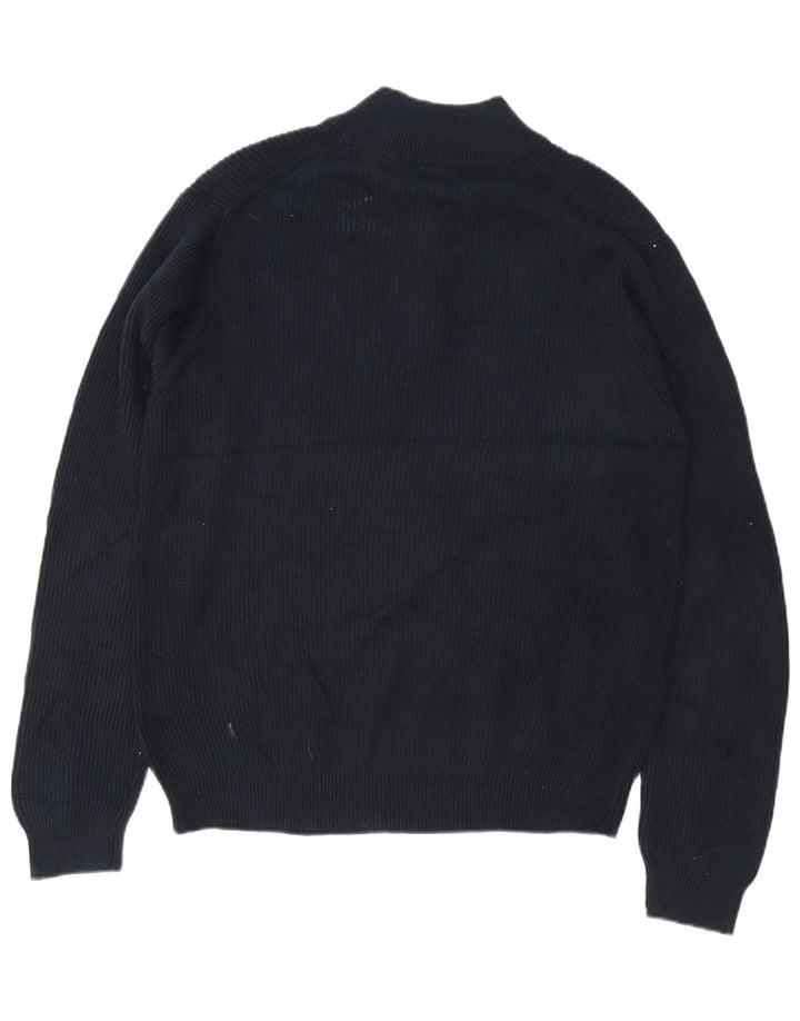 IZOD Herren-Pullover mit Reißverschluss am Hals, mittelschwarze Baumwolle