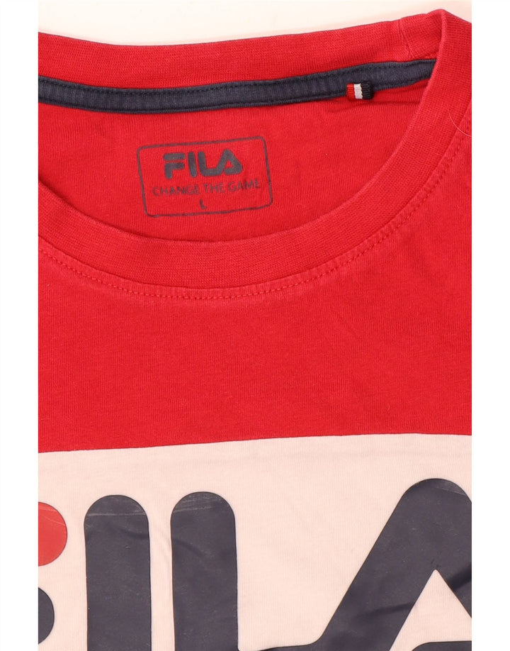 Fila Herren-T-Shirt mit Grafik, groß, mehrfarbig, Farbblock