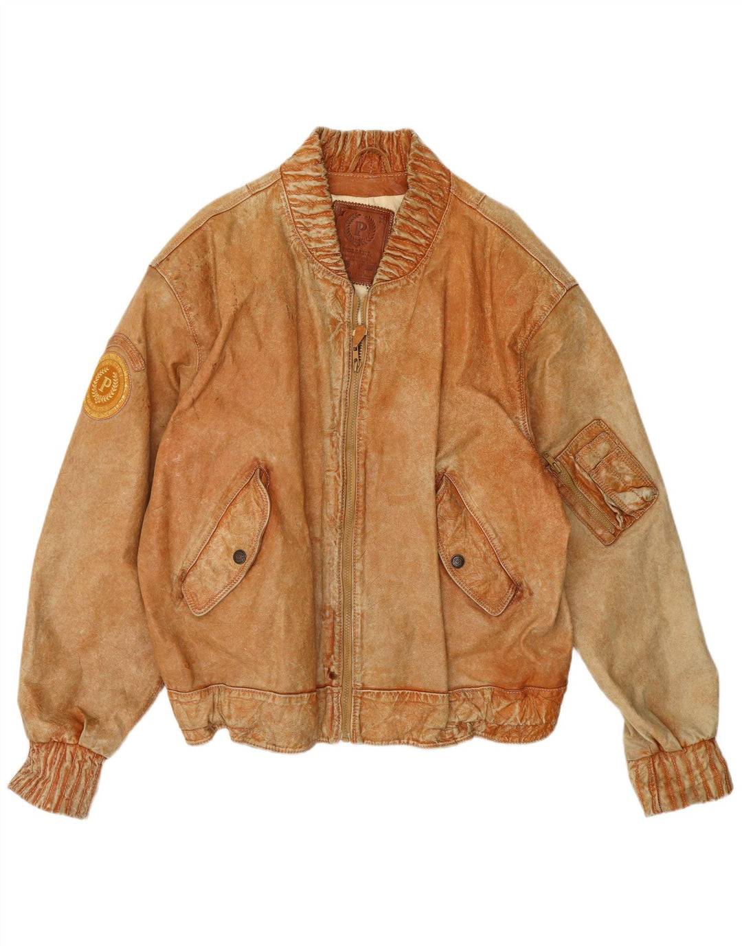 Pollini Herren Lederjacke UK 44 2XL Beige