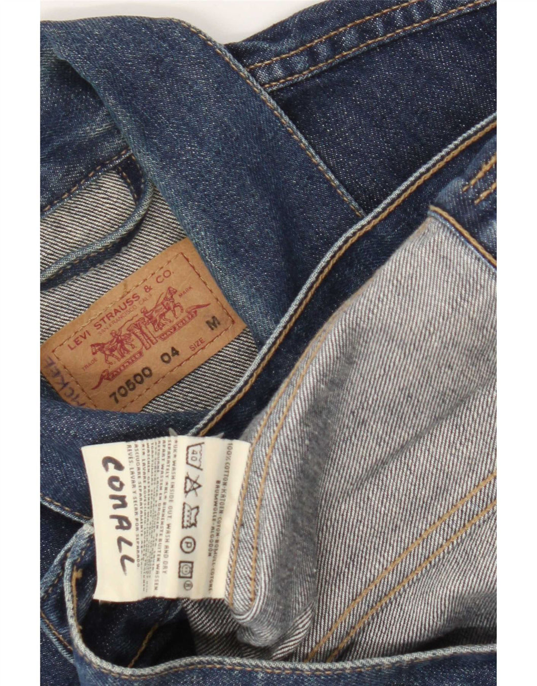 Levi's Herren-Jeansjacke, UK 38, mittelmarineblaue Baumwolle