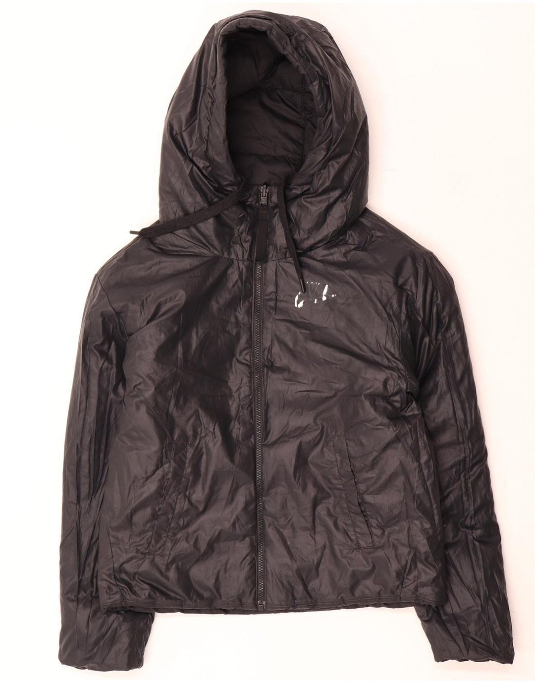 Nike Damen Kapuzenjacke, wendbar, gepolstert, Gr. 10, Schwarz