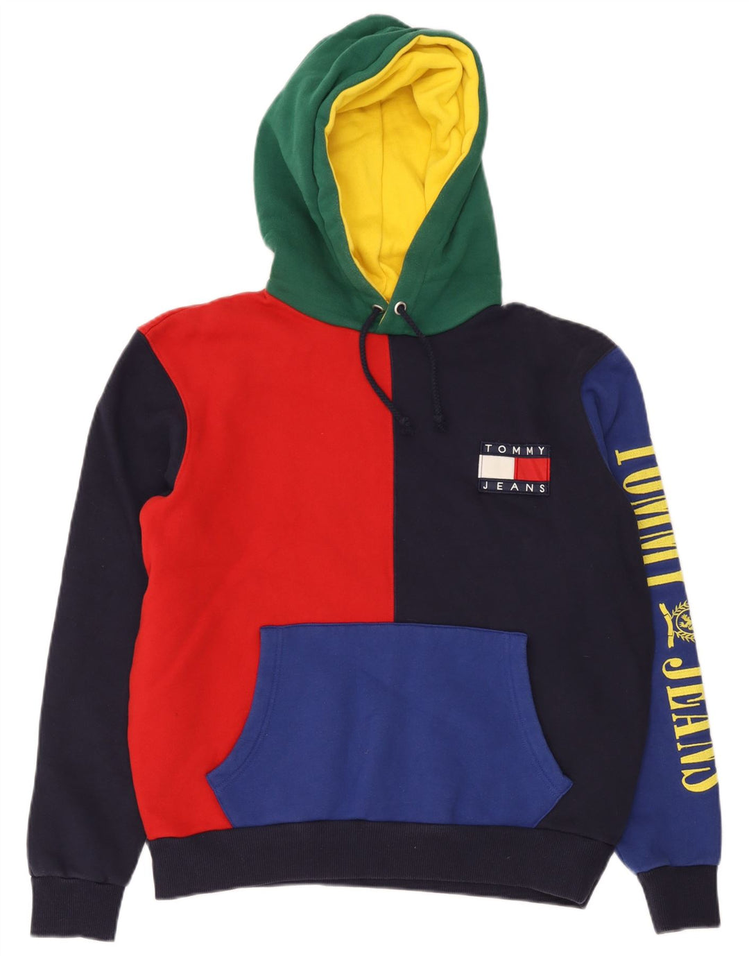 Tommy Hilfiger Herren-Kapuzenpullover mit Grafik, mittelgroß, mehrfarbig, Farbblock