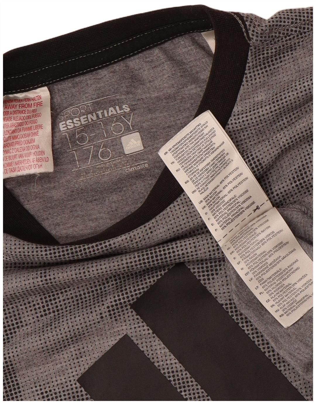 Adidas Jungen Climalite Graphic T-Shirt Top 15-16 Jahre Graue Tarnung