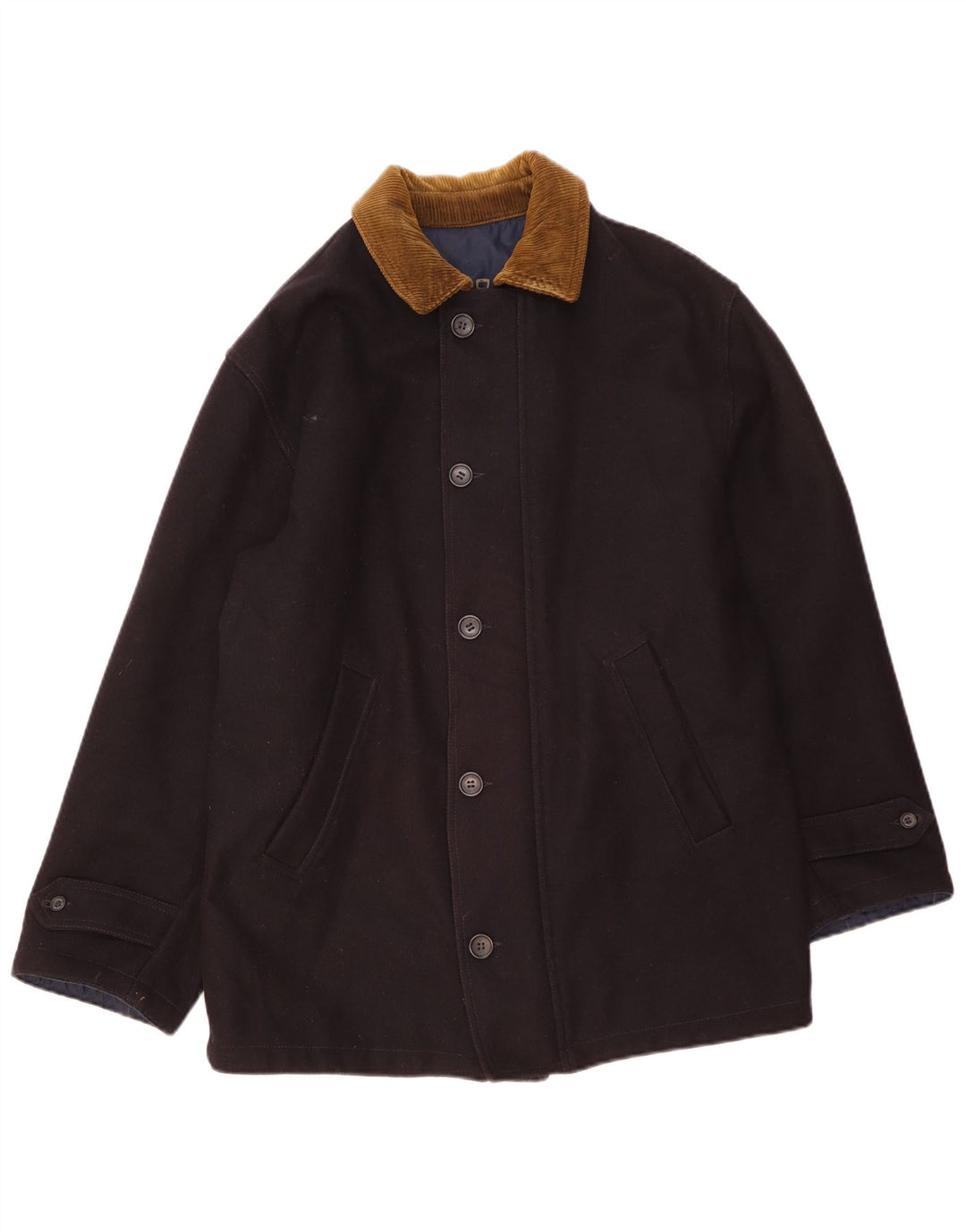 Ivy Oxford Herren Wendejacke UK 36 Small Marineblaue Wolle