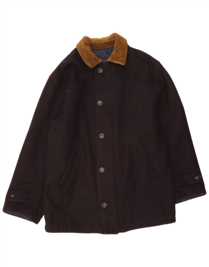 Ivy Oxford Herren Wendejacke UK 36 Small Marineblaue Wolle