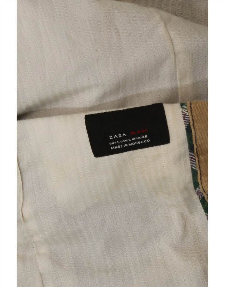 Zara Herren Cord-Blazer mit 2 Knöpfen, Gr. 40, Beige