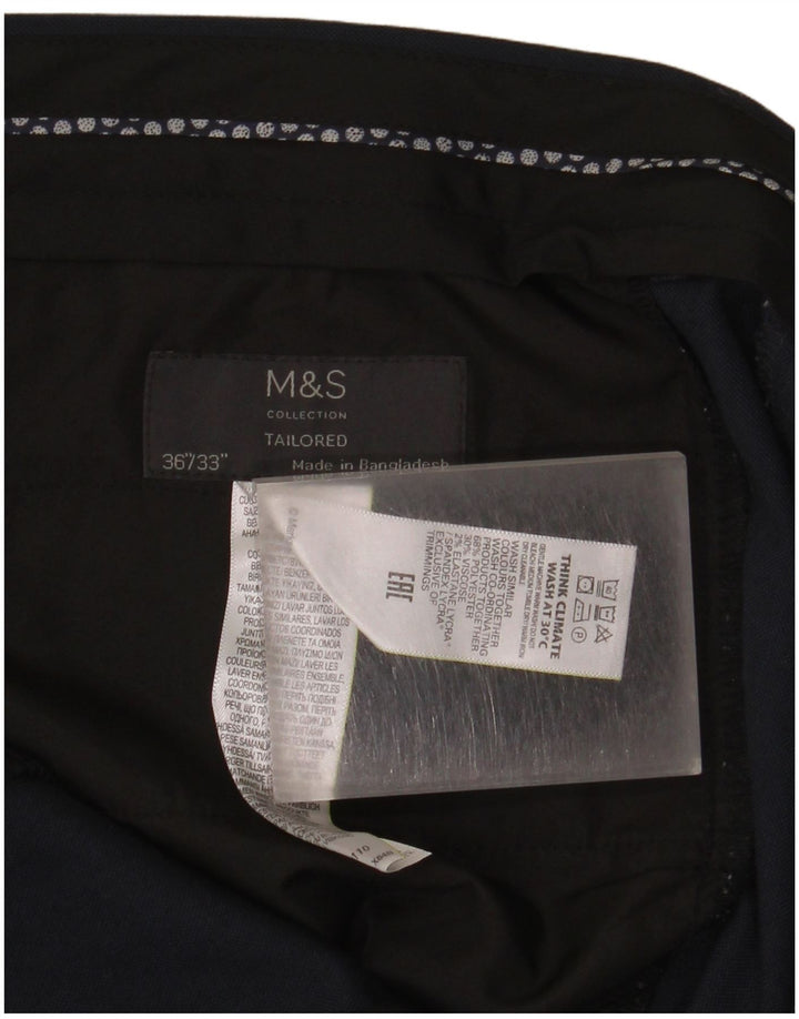 Maßgeschneiderte Herrenanzughose von Marks & Spencer, W36, L33, marineblaues Polyester