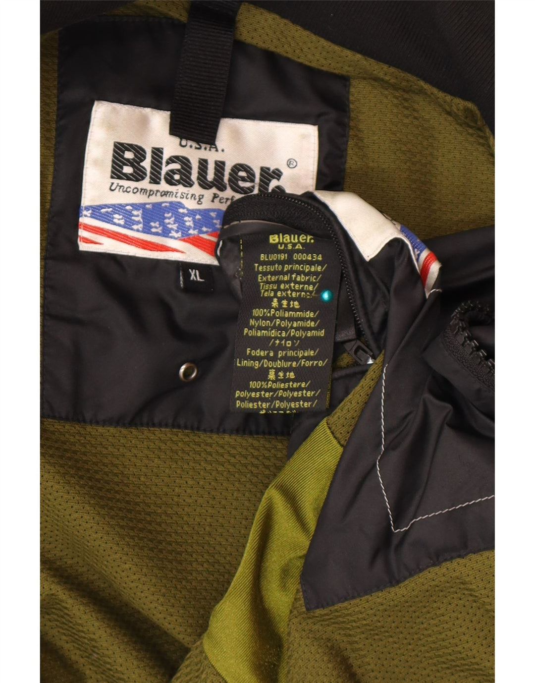 Blauer Herren Bomberjacke UK 42 XL Schwarz Polyamid