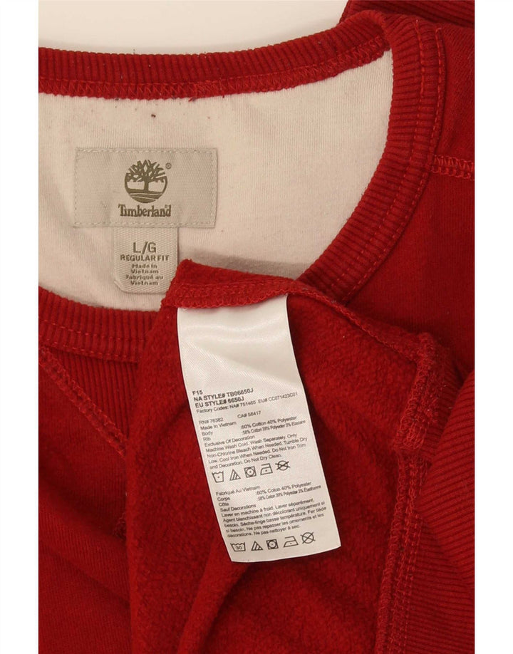 Timberland Herren-Sweatshirt mit normaler Passform, große rote Baumwolle