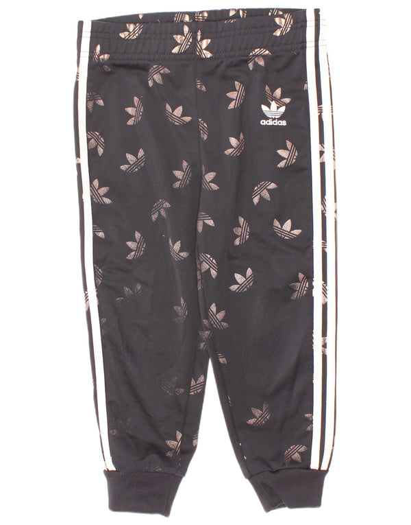 Adidas Mädchen-Trainingshose mit Grafik, Jogger, 3–4 Jahre, schwarzes Polyester