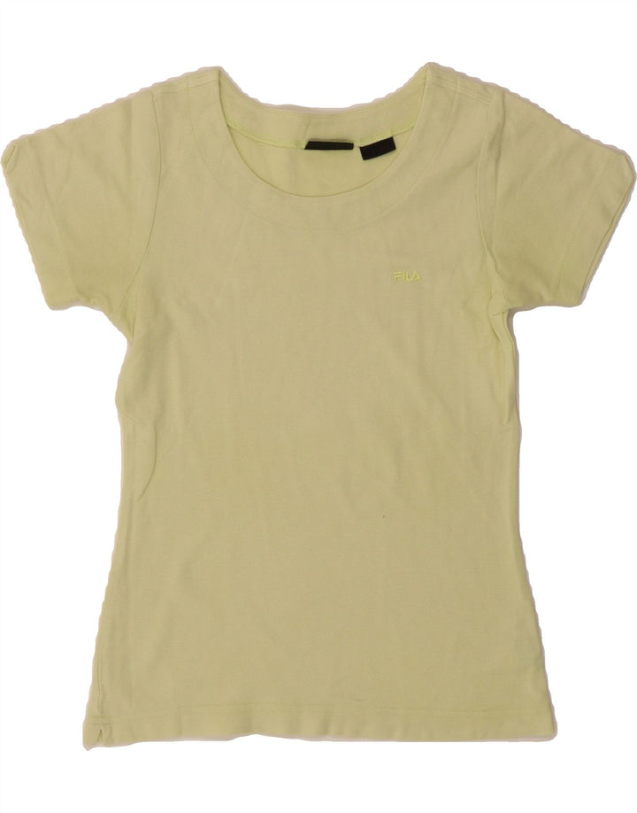 FILA Womens T-Shirt Top UK 8 Small Yellow Vintage Fila and Second-Hand Fila from Messina Hembry 