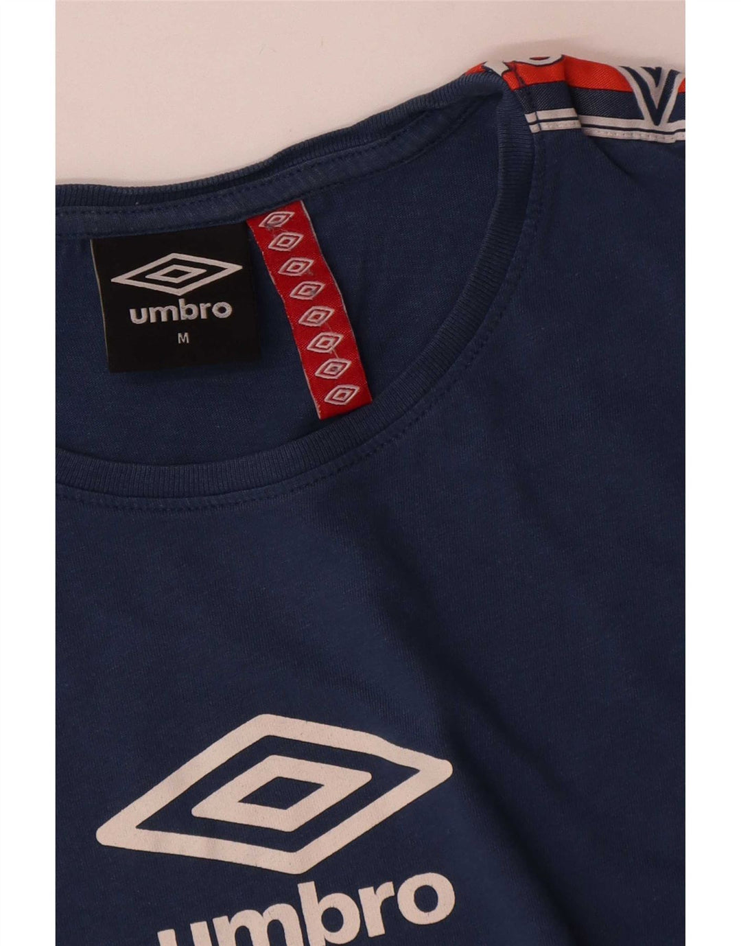 Umbro Herren-Grafik-T-Shirt aus mittelblauer Colourblock-Baumwolle
