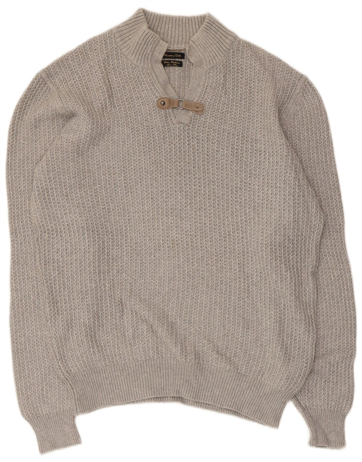 Massimo Dutti Damen-Pullover mit Rollkragen, Gr. 40, Größe L, Grau, Baumwolle