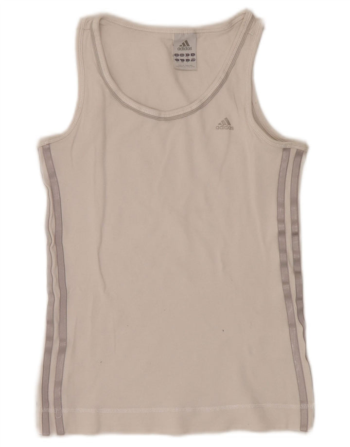 Adidas Damen Weste Top UK 8 Small Weiße Baumwolle