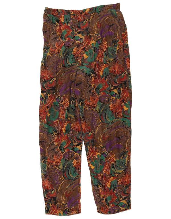 Vintage Damen-Freizeithose mit abstraktem Muster, W32, L29, Braun