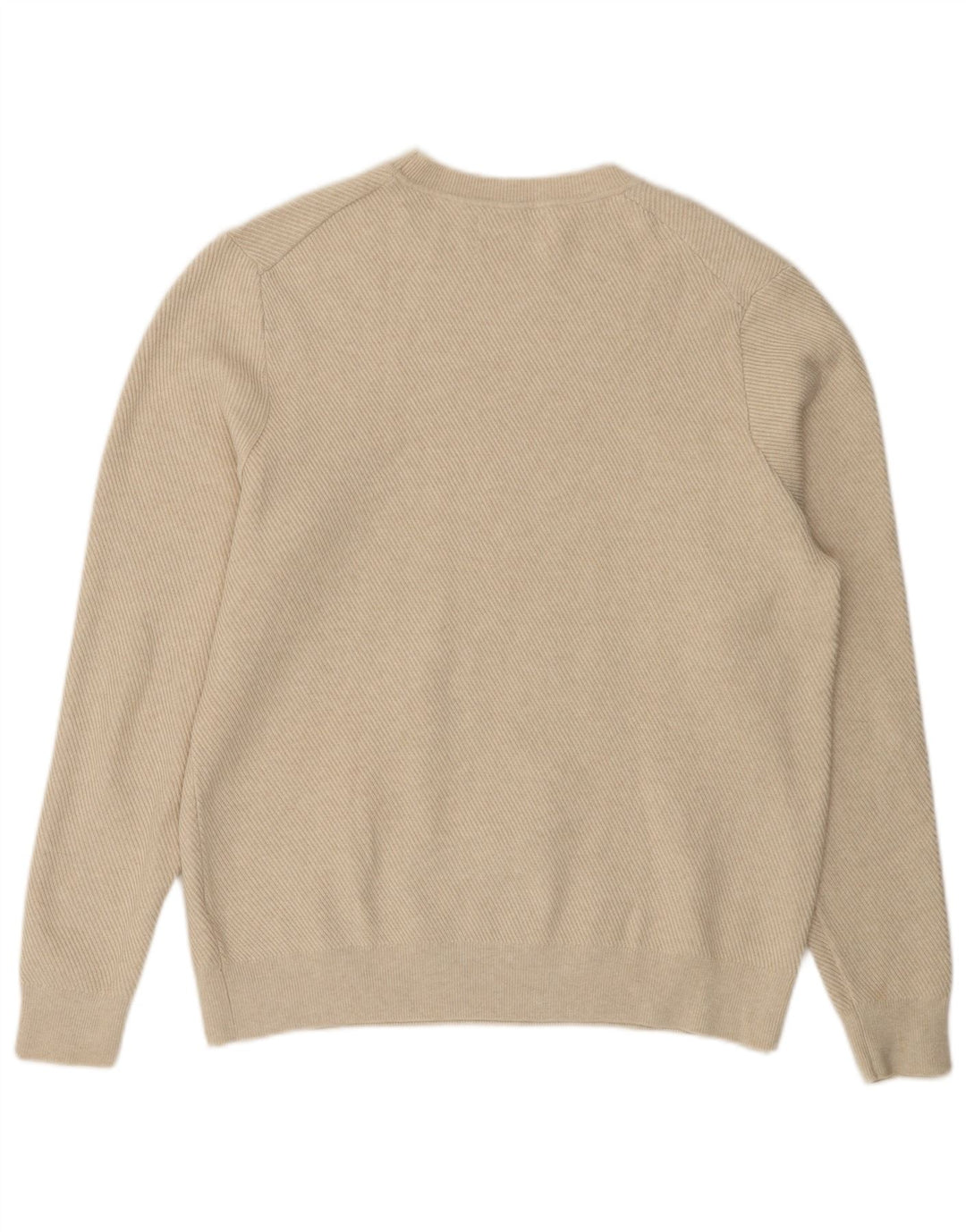 Marks & Spencer Herren-Pullover mit Rundhalsausschnitt, groß, beige, Polyester