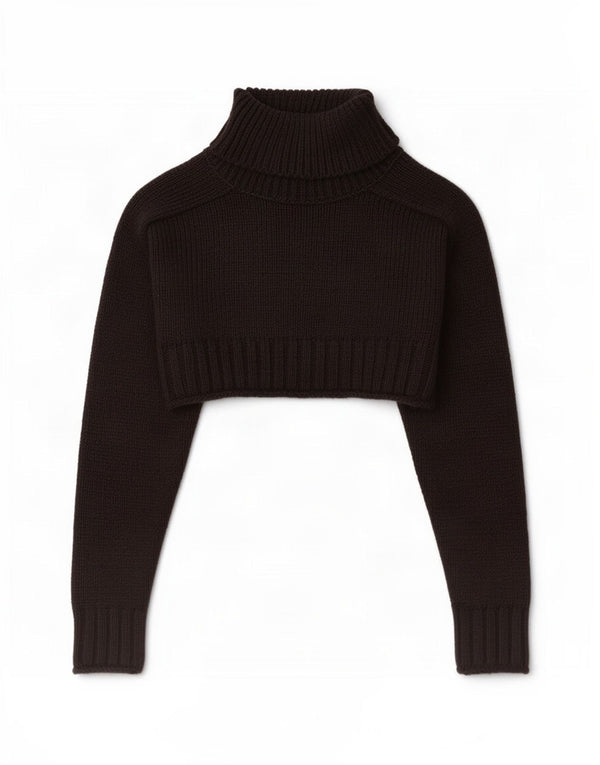 Zara Damen Crop Oversized Rollkragenpullover Pullover UK 10 Small Schwarz