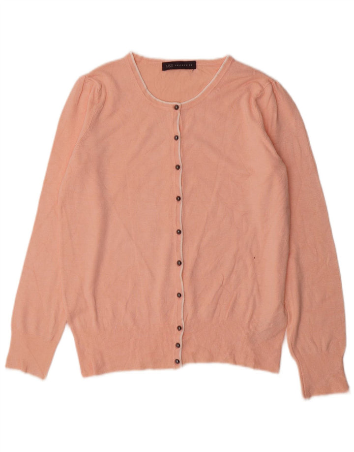 Marks & Spencer Damen-Cardigan-Pullover UK 12 Mittelrosa Viskose