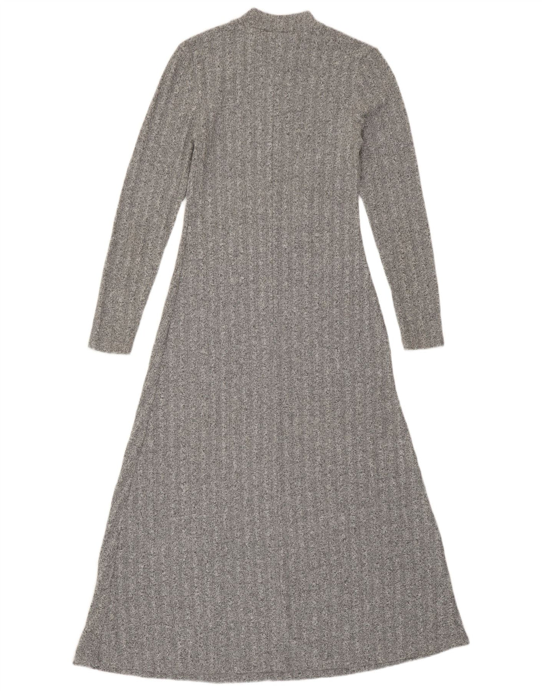 Zara Damen Maxi-Longline-Pulloverkleid UK 12 Mittelgrau meliertes Polyester