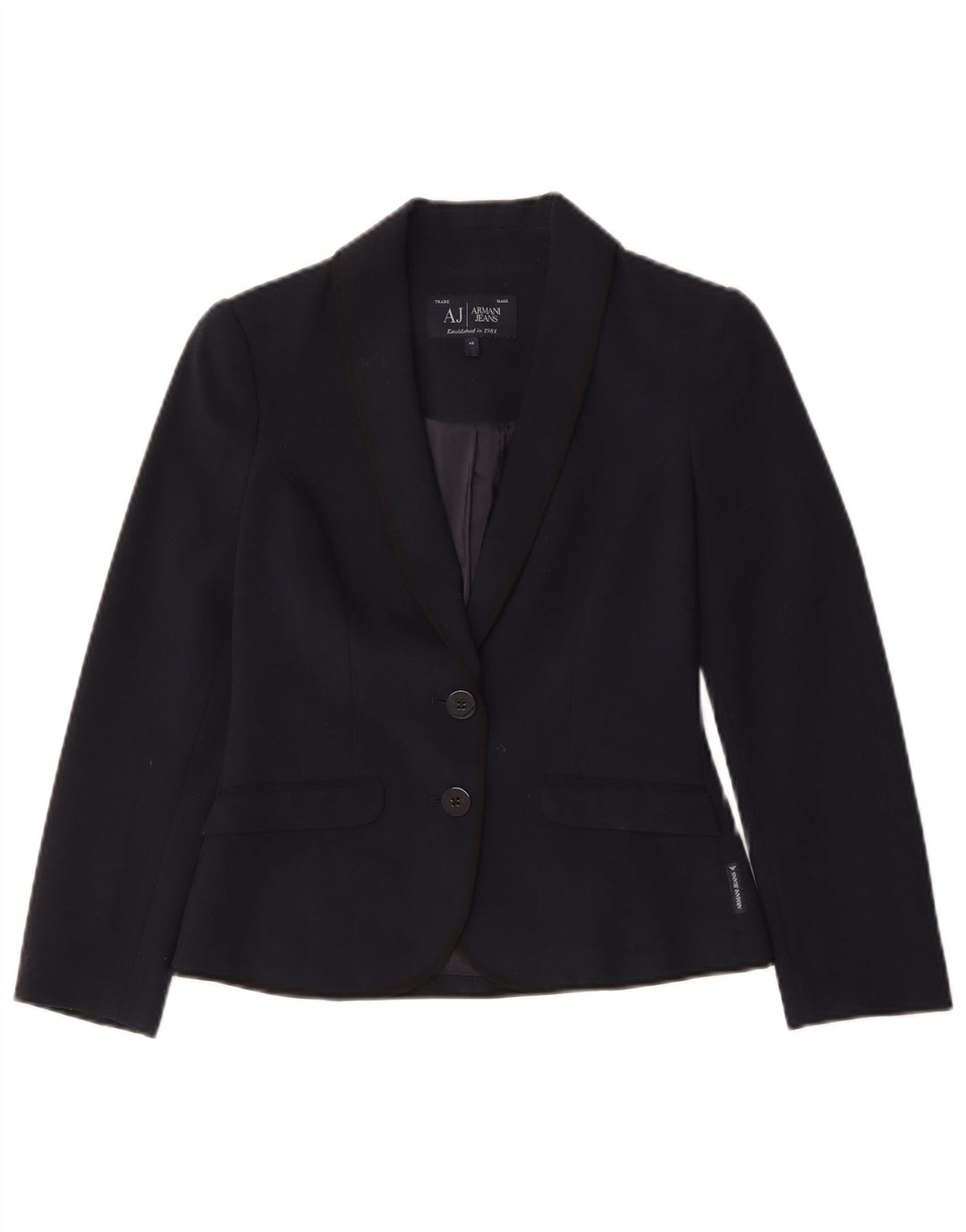 Armani Jeans Damen 2-Knopf-Blazerjacke IT 40 Small Marineblau