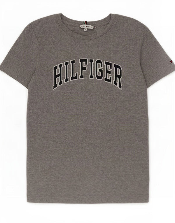 Tommy Hilfiger Damen Grafik-T-Shirt-Oberteil UK 6 XS Grau meliert