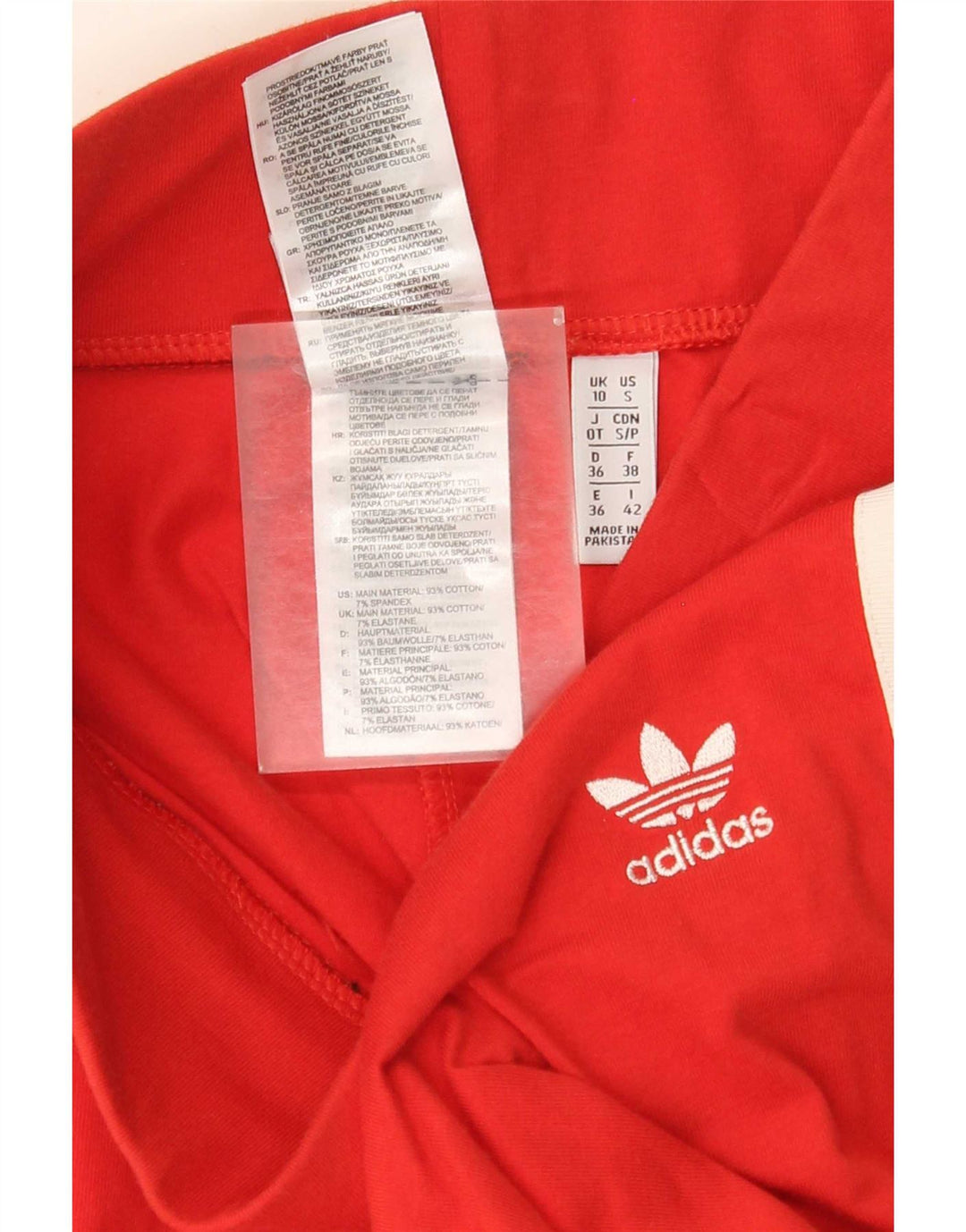 Adidas Damen Leggings UK 10 Small Rote Baumwolle